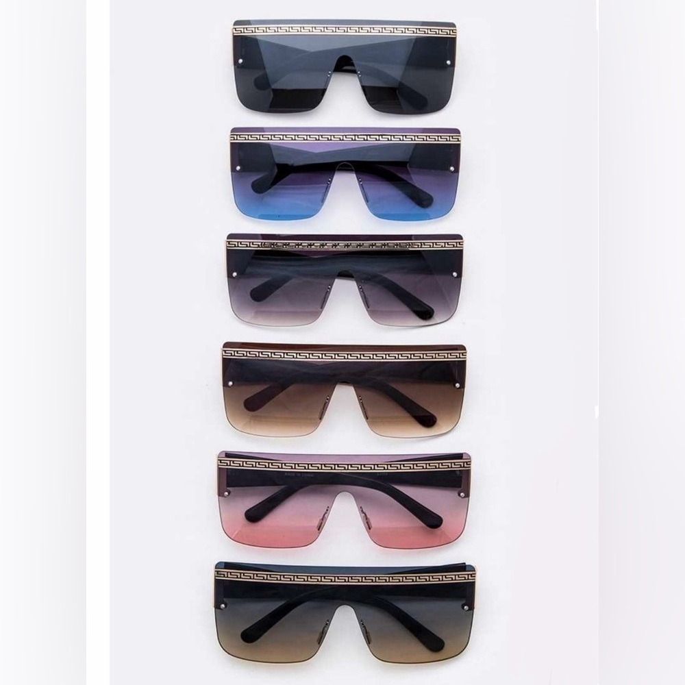 Versace Vibes Black Shield Sunglasses - Picture 11 of 12